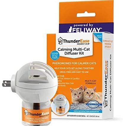 ThunderEase Multicat Calming Pheromone Diffuser Kit | Powered by FELIWAY | Reduce Cat Conflict, Tension and Fighting