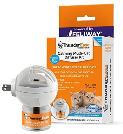 ThunderEase Multicat Calming Pheromone Diffuser Kit | Powered by FELIWAY | Reduce Cat Conflict, Tension and Fighting