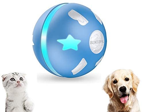 PetDroid Interactive Dog/Cats Ball Toys,Durable Motion Activated Automatic Rolling Ball Toys for Puppy/Small/Medium Dogs,USB Rechargeable (Blue)(Deep Blue)